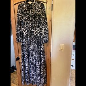 MICHAEL Michael Kors Maxi Leopard Dress with Slip